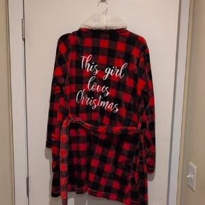 Red and Black Plaid Christmas Robe